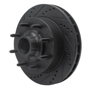 Ford F-250 Brake Rotor (1) - Front Left - R1 Concepts - Drilled & Slotted - Black - `99-`02